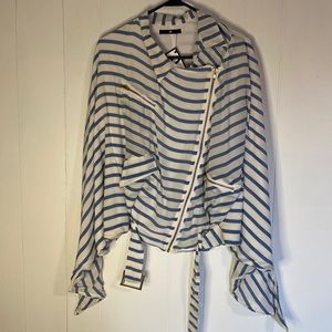 S Q 100% Silk dolman sleeve Moto style jacket